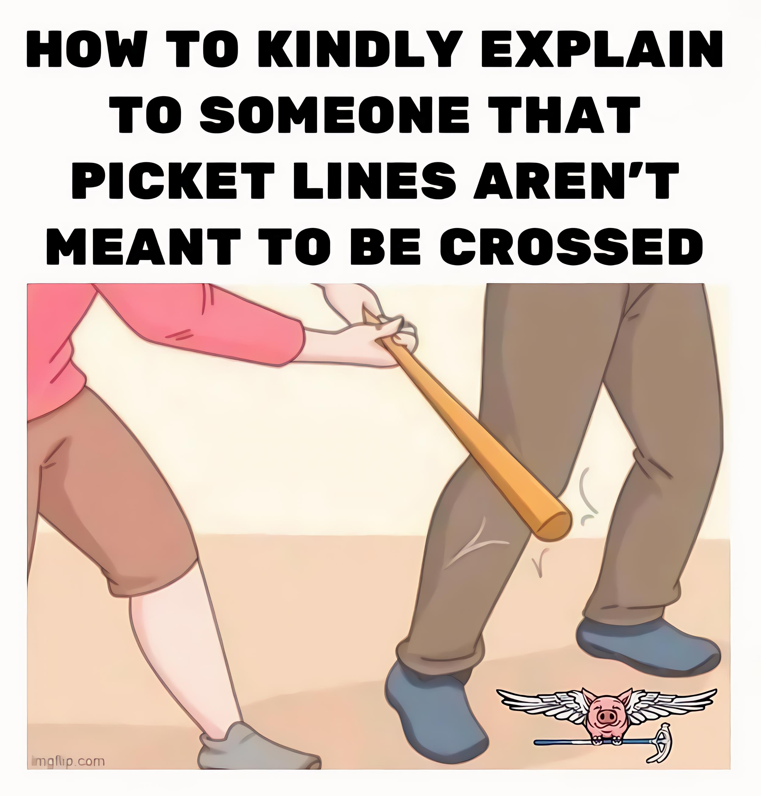 How to kindly explain to someone that picket lines aren't meant to be crossed
